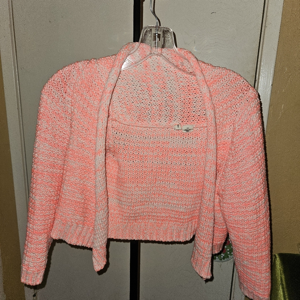 Anthropologie Moth Cropped Open-Front Sweater